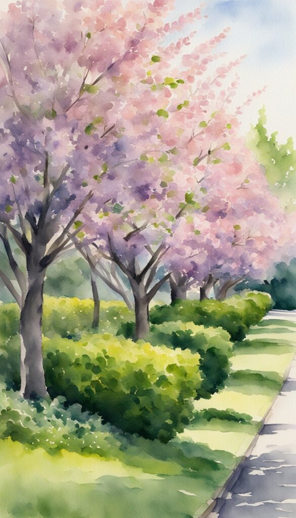 A row of Prunus laurocerasus bushes grows rapidly, forming a dense, green hedge for privacy